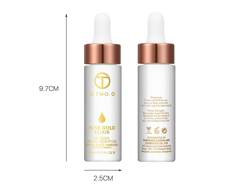 24k Rose Gold Elixir Skin Make Up Oil For Face Essential Oil Before Primer Foundation Moisturizing Face Oil Anti-aging - Blessed Corner