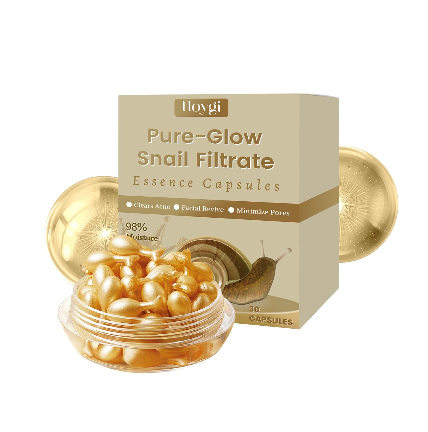 Pure Glow snail secretion filtrate Firming Skincare Capsules - Blessed Corner
