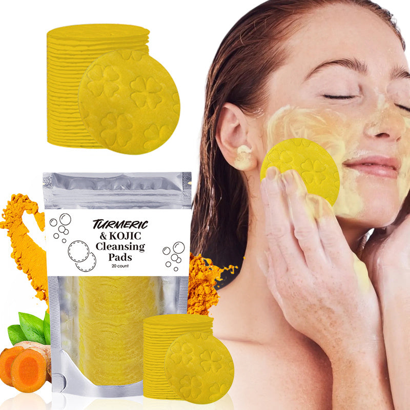 Turmeric Exfoliating Cleansing Pads Compressed Facial Sponges For Face Clogged Pores and Excess Oil Cleansing - Blessed Corner