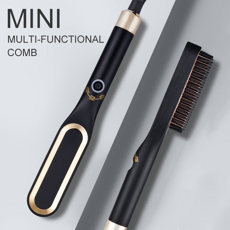 Mini Hair Straightener Brush Hot Comb Iron Ceramic - Blessed Corner