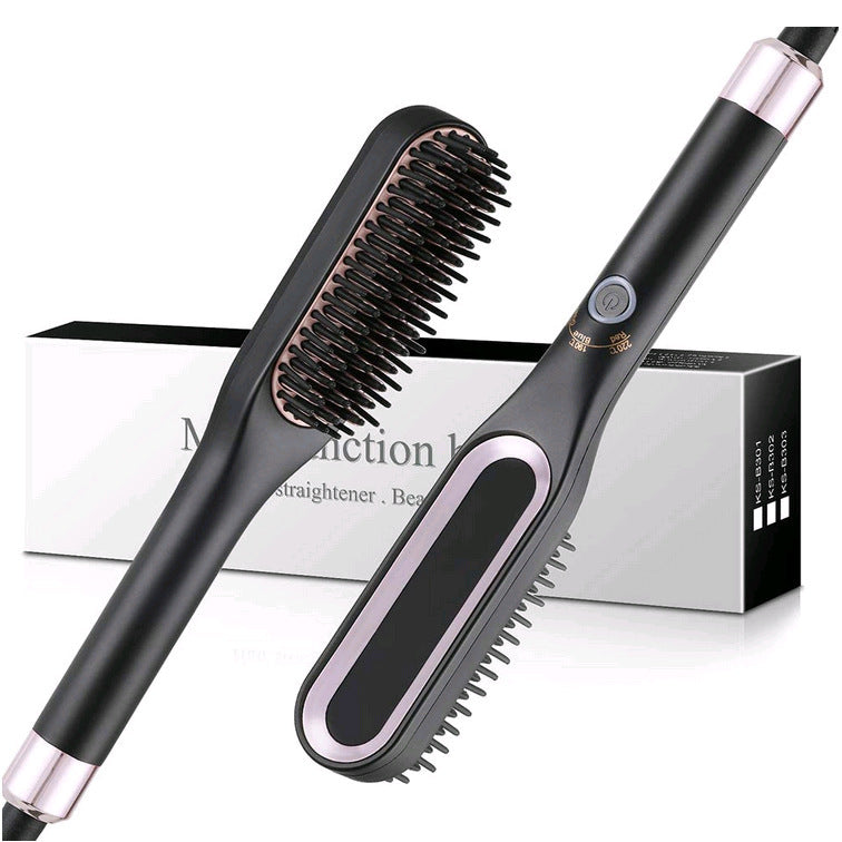 Mini Hair Straightener Brush Hot Comb Iron Ceramic - Blessed Corner