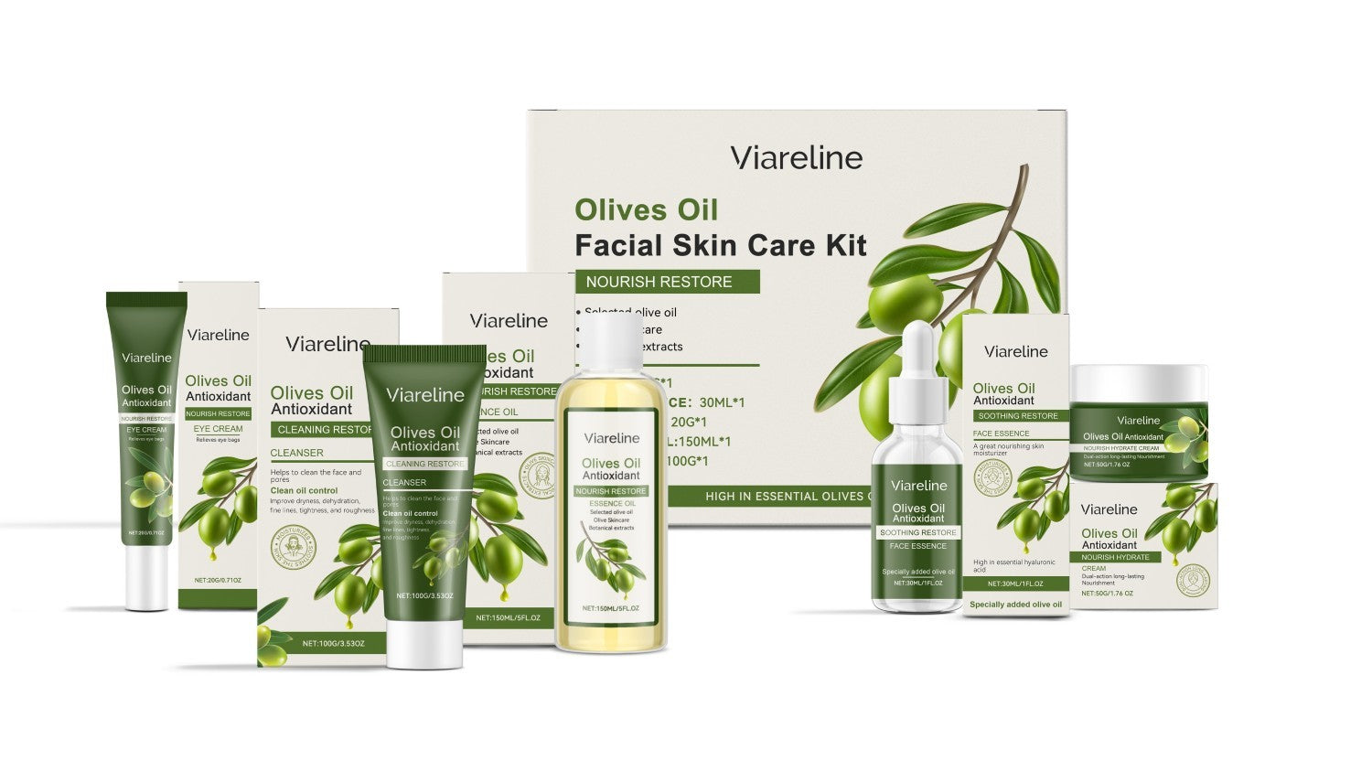 Olive Oil Moisturizing Facial Skincare Set - Blessed Corner