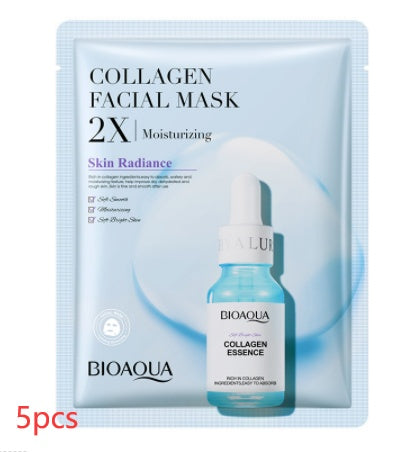 Collagen Face Mask Moisturizing Firming Face Sheet Mask Hyaluronic Acid Facial Masks Beauty Skin Care Gel Skin Care - Blessed Corner