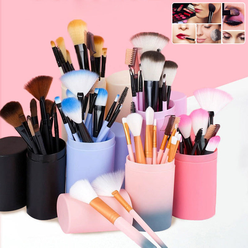 12pcs Makeup Brush Set Blush Eyeshadow Eyelash Highlighter Makeup Brush - Blessed Corner