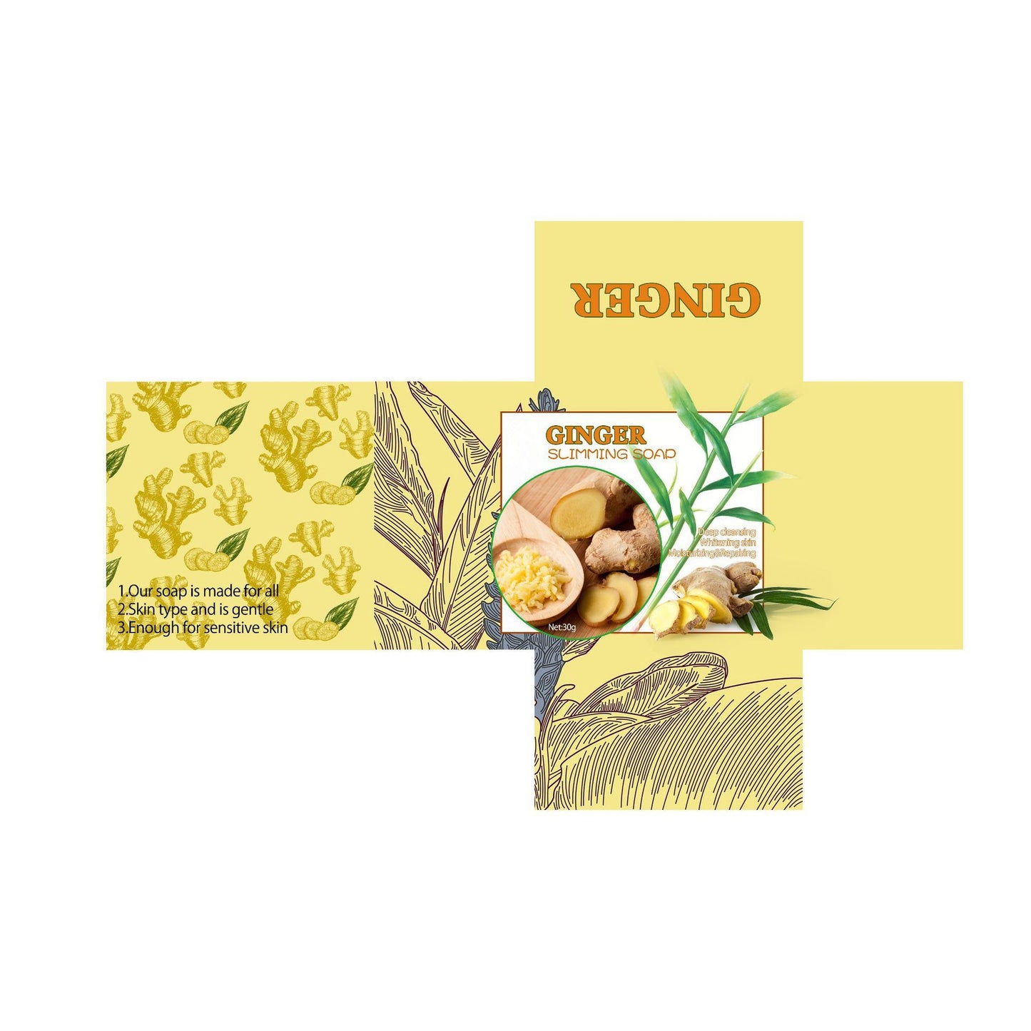 Ginger Pure Handmade Essential Oil Soap For Face Wash And Bath - Blessed Corner