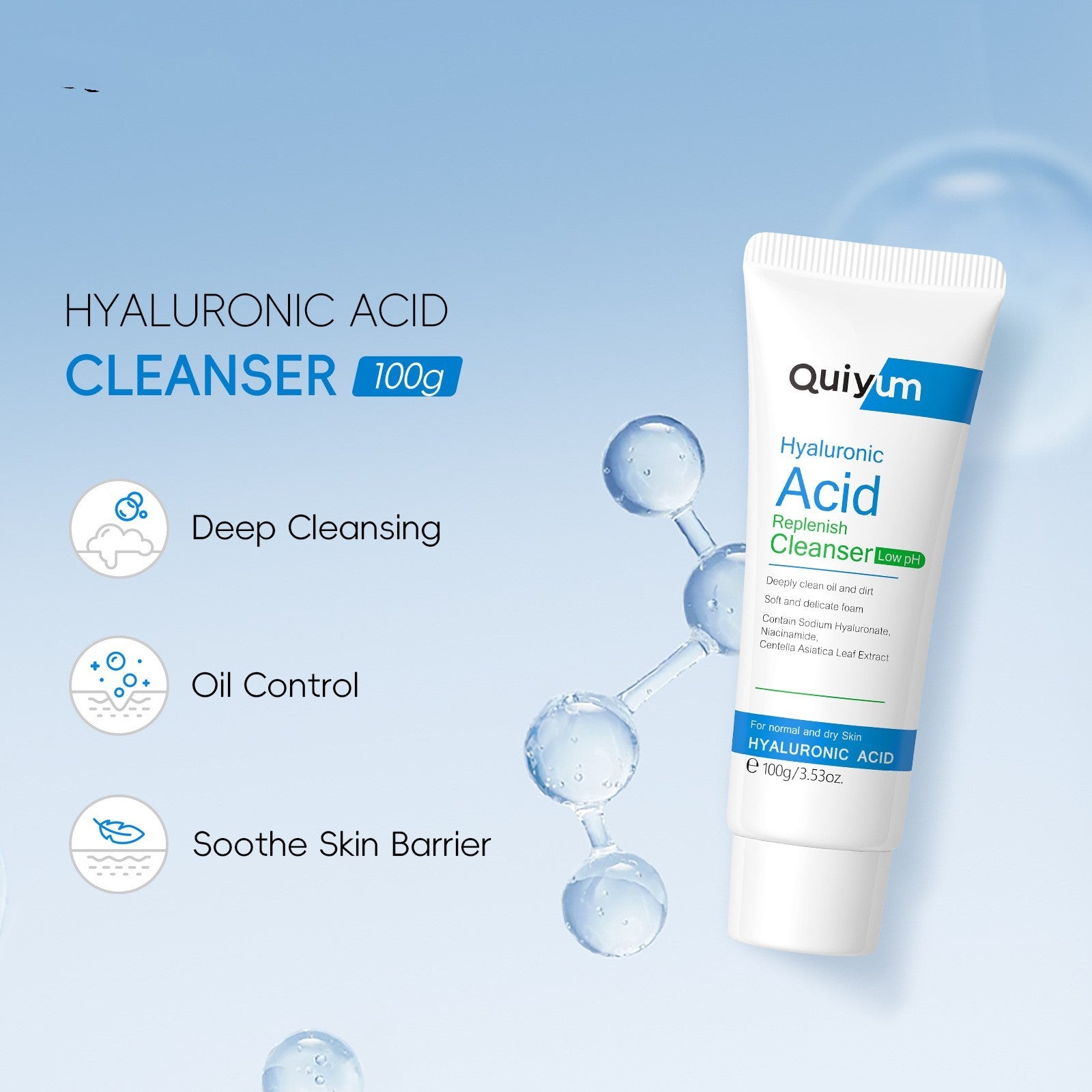 Hyaluronic Acid Facial Cleanser Face Cleaning - Blessed Corner