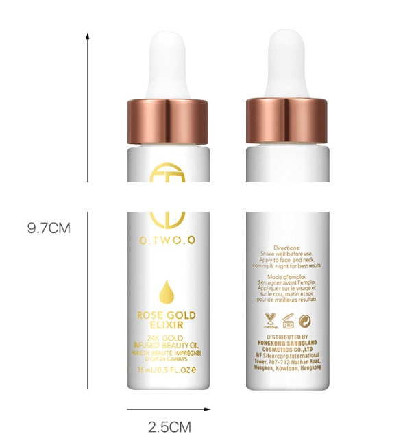 24k Rose Gold Elixir Skin Make Up Oil For Face Essential Oil Before Primer Foundation Moisturizing Face Oil Anti-aging - Blessed Corner
