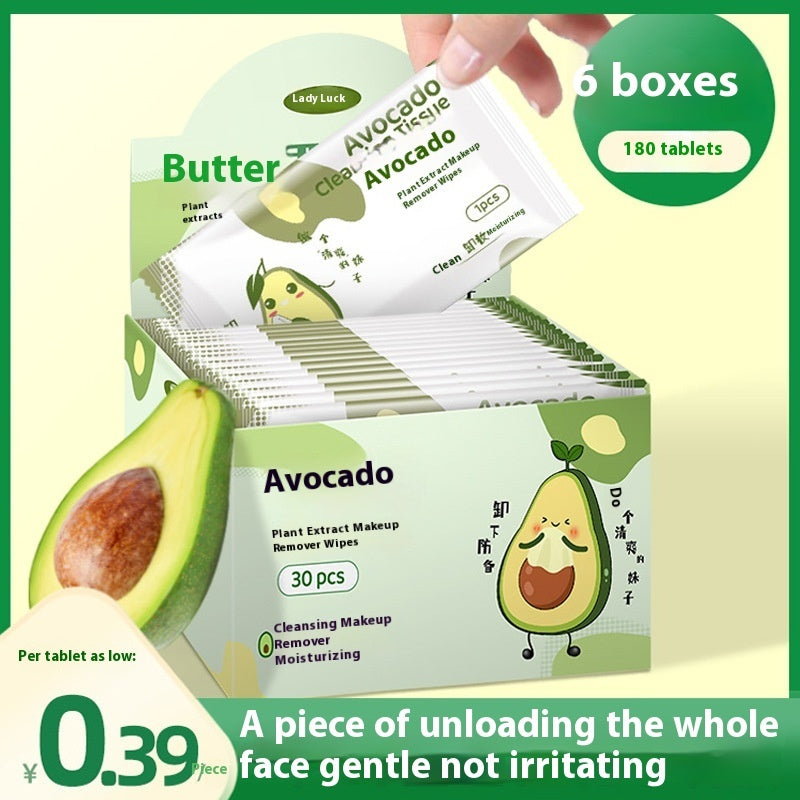 Avocado Makeup Remover Wipe (Disposable) 30 Pieces - Blessed Corner