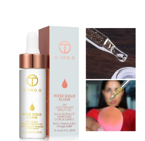 24k Rose Gold Elixir Skin Make Up Oil For Face Essential Oil Before Primer Foundation Moisturizing Face Oil Anti-aging - Blessed Corner