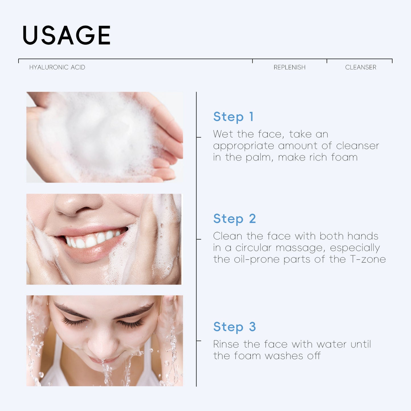 Hyaluronic Acid Facial Cleanser Face Cleaning - Blessed Corner