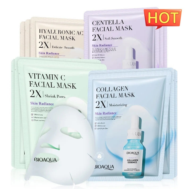 Collagen Face Mask Moisturizing Firming Face Sheet Mask Hyaluronic Acid Facial Masks Beauty Skin Care Gel Skin Care - Blessed Corner