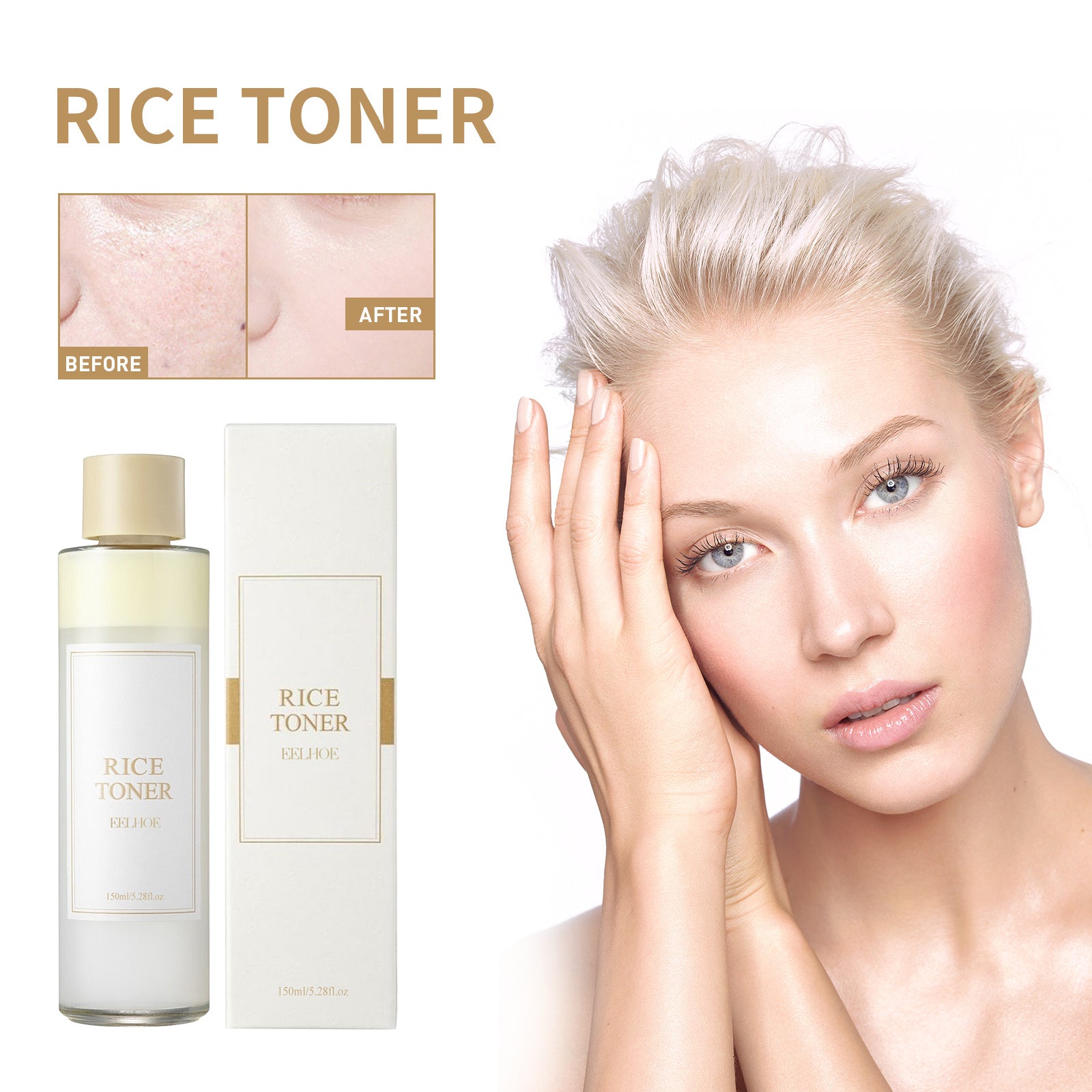 Rice Water Toner for Deep Hydration, Repair Skin, Firming & Softening Facial Toner - Blessed Corner
