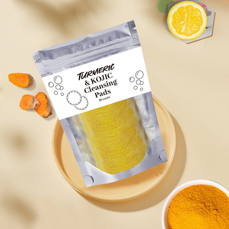 Turmeric Exfoliating Cleansing Pads Compressed Facial Sponges For Face Clogged Pores and Excess Oil Cleansing - Blessed Corner