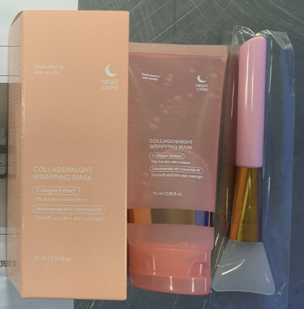 Night Mask Collagen Wrapping, Natural Ingredients Firming Elasticity & Hydration Anti-wrinkle For Skin Care - Blessed Corner